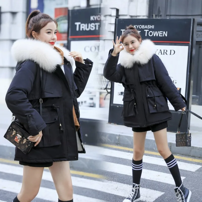 

2019 Autumn And Winter New Style down Jacket Women's Korean-style Short Loose-Fit BF Waist Hugging Slimming Pike Fur Clothing ou