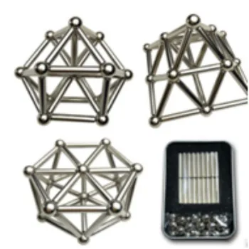

36pcs Magnet Bars & 27pcs Metal Balls DIY Magnet Toy Magnetic Blocks Model & Building Educational Toys for Children Kids Gift2