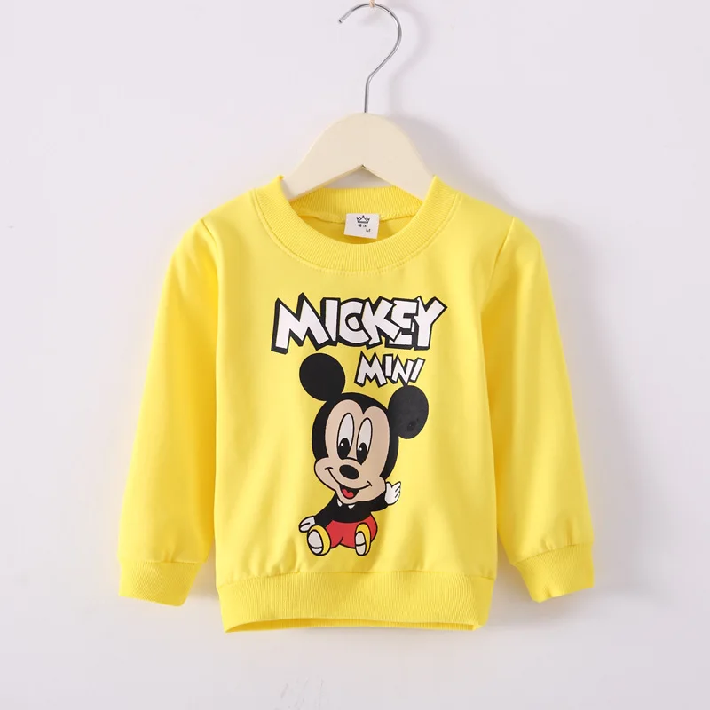 Mickey-Y Детские толстовки унисекс для маленьких мальчиков и девочек хлопковый костюм с детскими рисунками осенне-Весенняя детская одежда топы для малыша, толстовки - Цвет: Mickey-Y