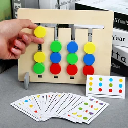 Crianças montessori educacional brinquedos de madeira quatro cores e frutas dupla face emparelhamento com cartão crianças raciocínio lógico jogo brinquedo