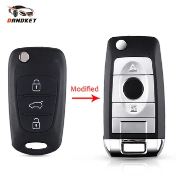 

Dandkey 3 Buttons Flip Modified Remote Car Key Shell Auto Case Cover For Hyundai Accent l20 I30 IX35 Elantra Avante Folding Key