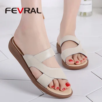 

FEVRAL Dropship Woman's Summer Open Toe Comfy Sandals Super Soft Premium Orthopedic Low Heels Walking Sandals Corrector Cusion