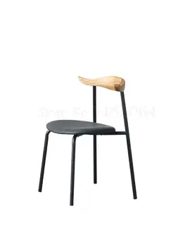 

Nordic Solid Wood Horn Chair Modern Minimalist Home Dining Chair Back Desk Chair Simple Stool Personality Leisure Chair