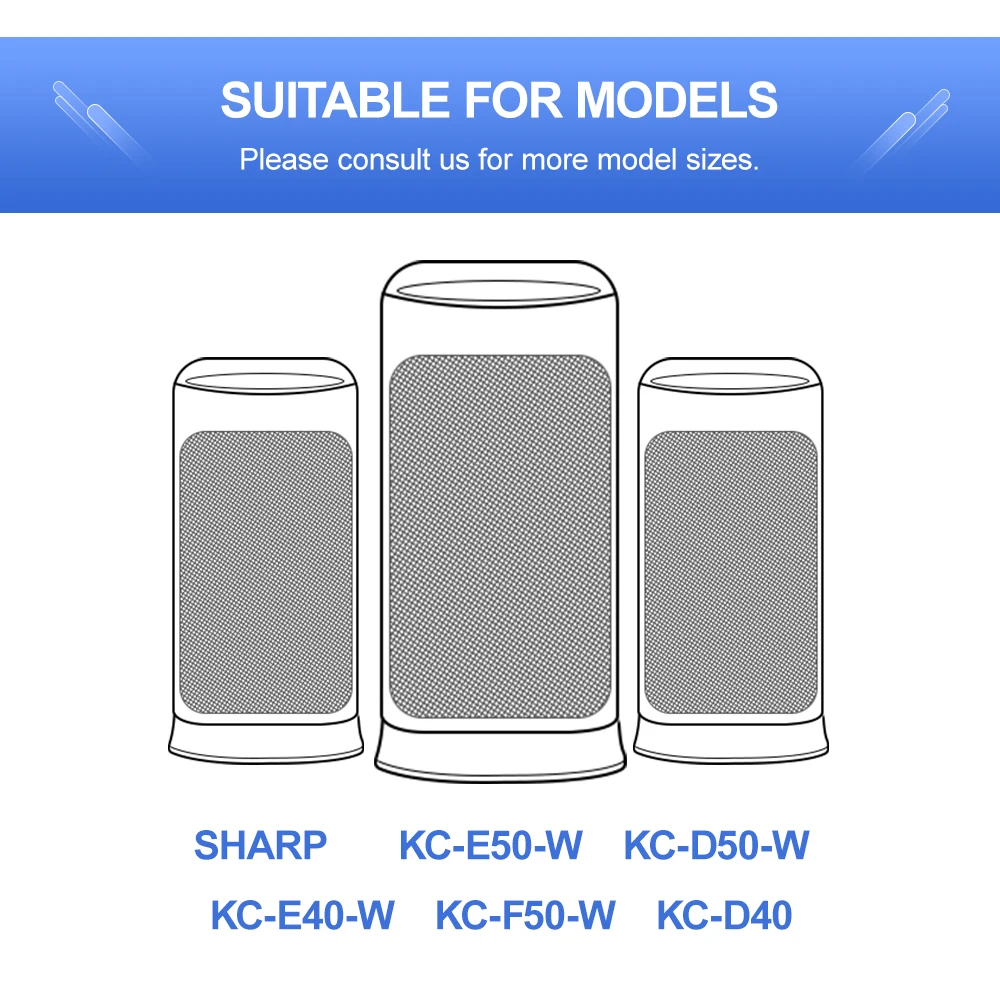 H12 Hepa фильтр и Активизированный карбоновый фильтр для Sharp KC-D50-W, KC-E50, KC-F50, KC-D40E очиститель воздуха для фильтрации пыли, шерсти домашних животных