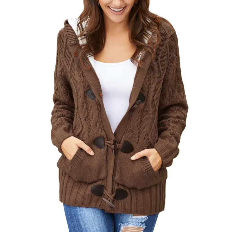 

Women Autumn winter Fashion Cardigans Long Sleeve Button Sweater Casual Solid Cardigan 2020 New Arrivals