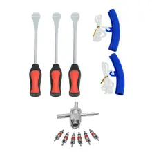 Tire Spoon Lever Iron Tool Kits Motorcycle Bike Professional Tire Change Kit With 6 Valve Cores