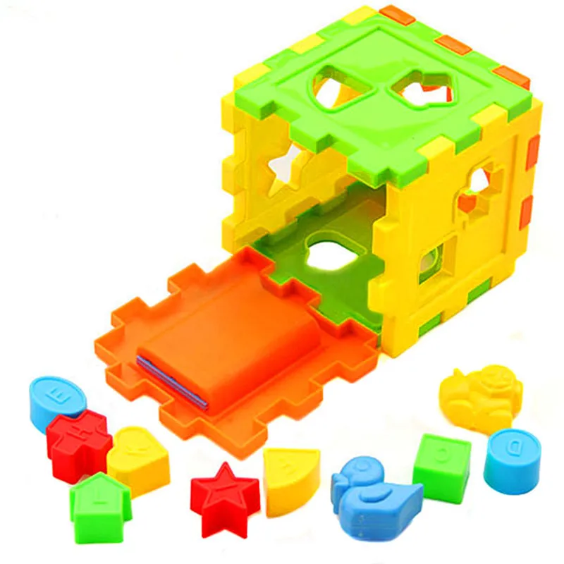 Colorful Block Magic Cube Toy Kid Educational Building Blocks Toys Matching Blocks Sorting Box Plastic Baby 2