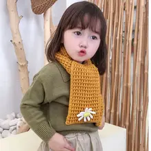 Зимний шарф для маленьких девочек и мальчиков с рисунком кролика; вязаные шарфы для детей; шарф