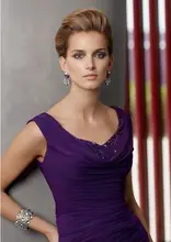 

free shipping robe de soiree 2016 new gorgeous vestido de madrinha party short purple Mother of the Bride Dresses with jacket