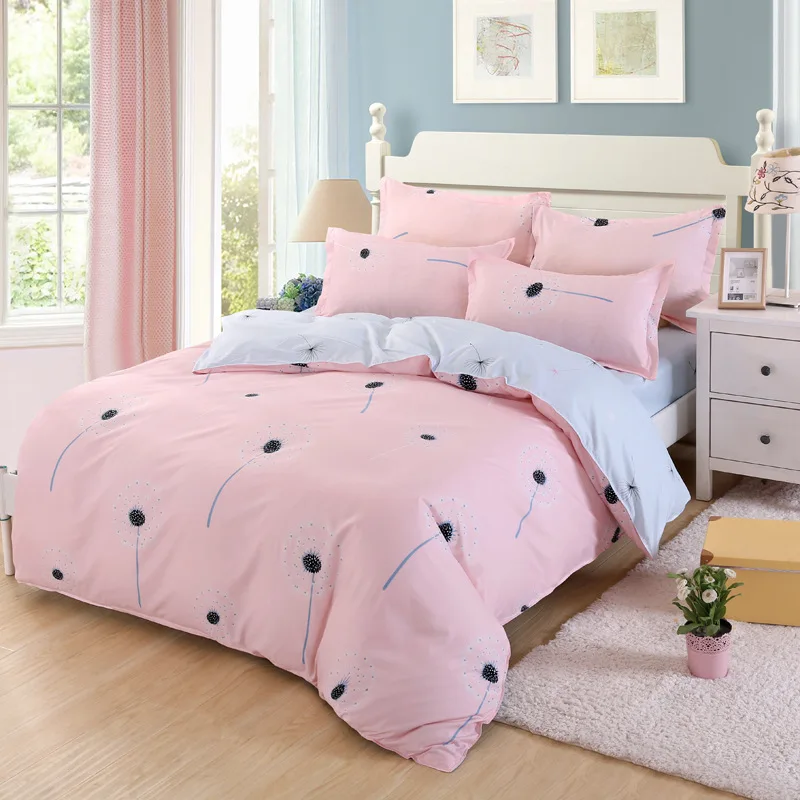 4pcs Printed Comforter Bedding Sets Quilt Duver Cover Bed Sheet Pillowcases Bedding Sets Queen King Twin Full Sizes Home Textile