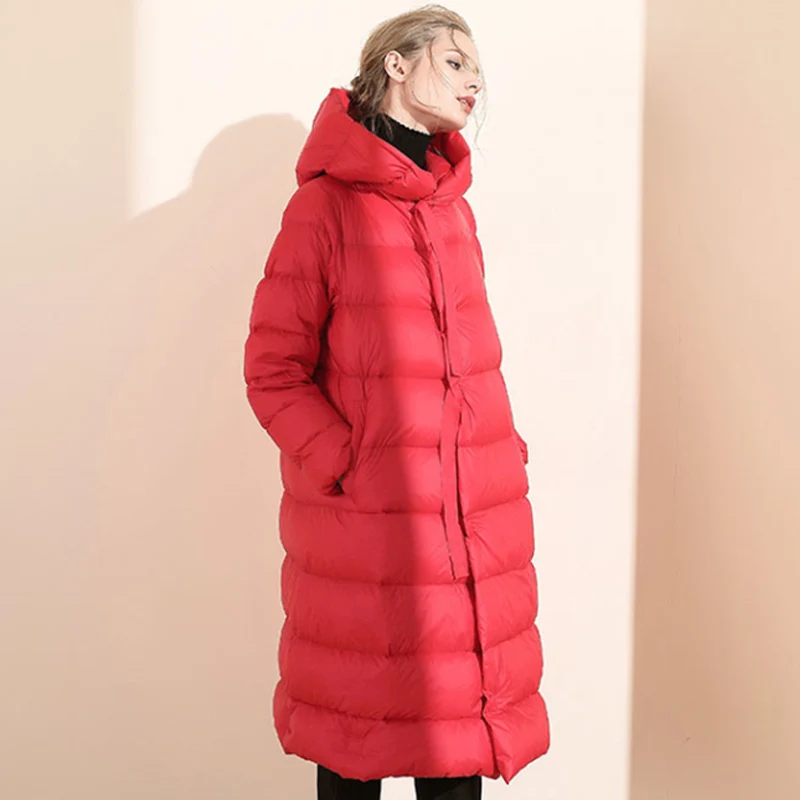 Fitaylor Winter Ultra Light Hooded Long Jacket