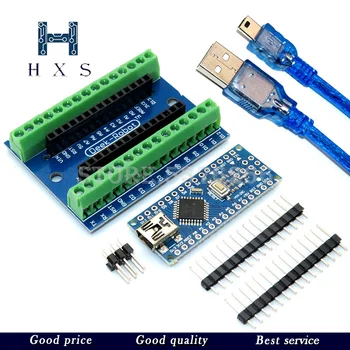 

1PCS NANO V3.0 3.0 Controller Terminal Adapter Expansion Board NANO IO Shield Simple Extension Plate For Arduino AVR ATMEGA328P