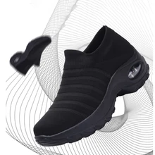 Для женщин Shock Абсорбирующая Подушка прогулочная обувь однотонные Цвет вразлёт, плетение; кроссовки из ткани в сеточку повседневная обувь мужские туфли без застежек для езды на велосипеде; обувь