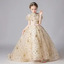 Роскошные платья принцессы для девочек Новинка года; пышные бальные платья для девочек; Свадебный на день рождения вечерние платья; Modis; детская одежда; vestidos; Y2139