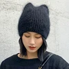 New Winter Warm lovely  Knitted Hats for Women Casual Soft Warm Angola Rabbit Fur Beanie hats for glris lady Bonnet Gorros 5