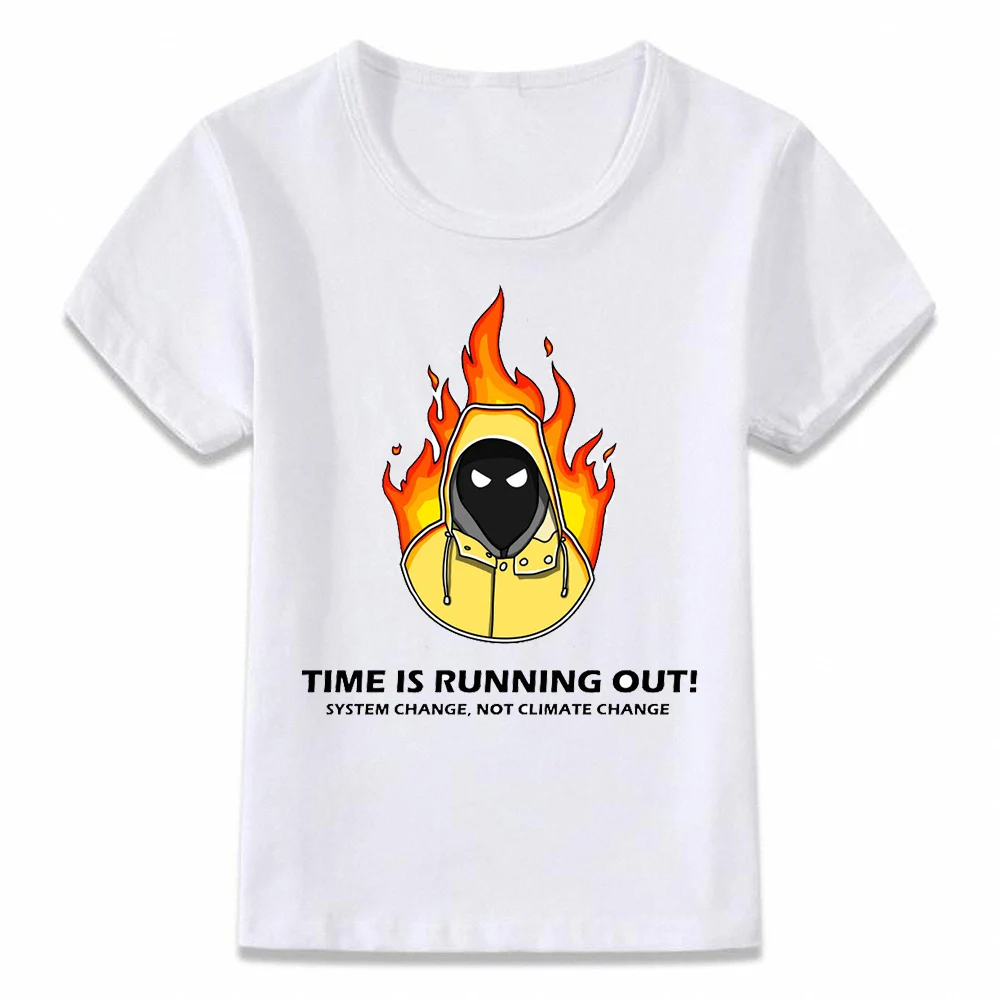 Детская одежда с героями мультфильма рубашка Грета тунберга проблемы, связанные с изменением климата, деятель девушки футболка для малыша