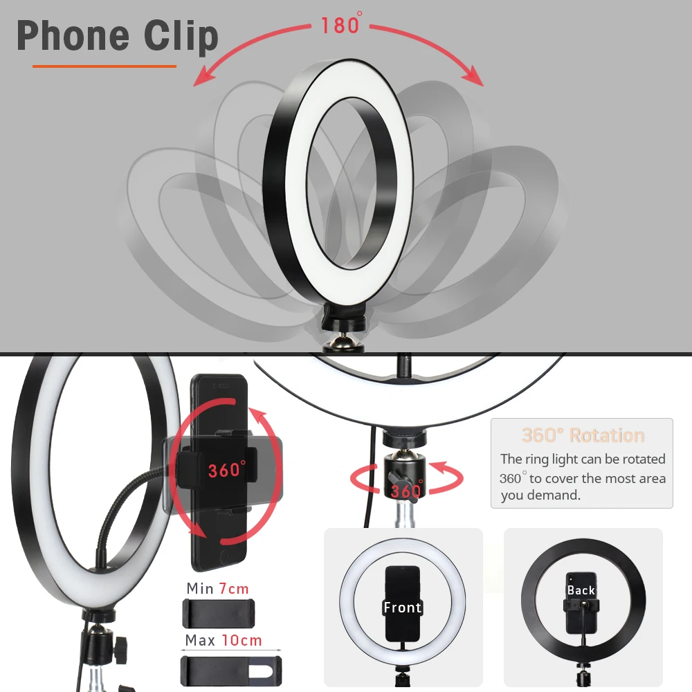 Photography Tripod phone tripod camera tripod photography tripod for Phone Holder Tripod Stand With/ Without Ring Light Selfie LED Photo Lamp Fill Light for Camera Video Live