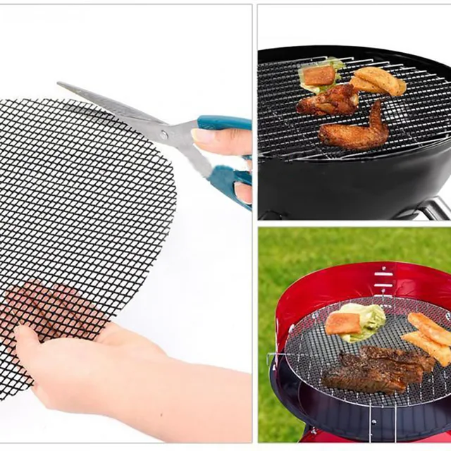 Fekete Border Barbecue Mesh Szőnyeg Újrafelhasználható, Nem Tapadható Bbq Grill Beltéri Sütő Kültéri Kemping-Grillező Eszközök - Image 3