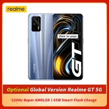 Global Version Optional Realme GT 5G SmartPhone 6.43'' 120Hz Super AMOLED Snapdragon 888 Octa Core 65W Smart Flash Charge WiFi 6