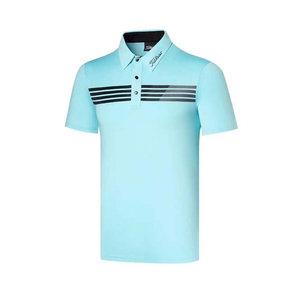 W Мужская футболка с коротким рукавом для гольфа быстросохнущая одежда для гольфа S-XXL на выбор повседневная одежда для гольфа - Цвет: Sky blue