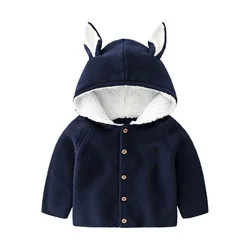 Pull à capuche en polaire pour bébé fille et garçon, manteau chaud avec oreilles de lapin, vêtements d'extérieur, automne et hiver 