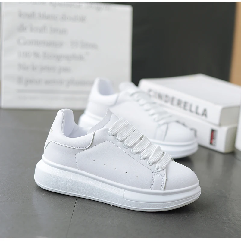 New Designer Wedges White Shoes Female Platform Sneakers Men Tenis Feminino Casual Female Man Shoes Leather Shoes