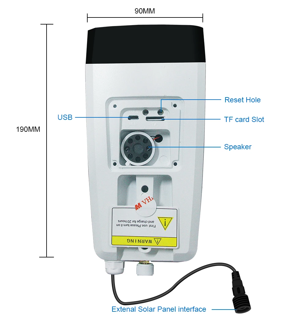 1080P Solar Camera Outdoor Waterproof Security Camera 2MP Wifi Wireless IP Camera Built-in 7650mA 18650 Battery Support 64G TF (12)