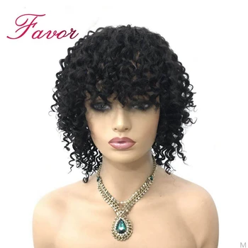 

Brazilian Remy Hair Machine Made Bob Wigs Jerry Curly Human Hair Wigs For Black Women With Baby Hair