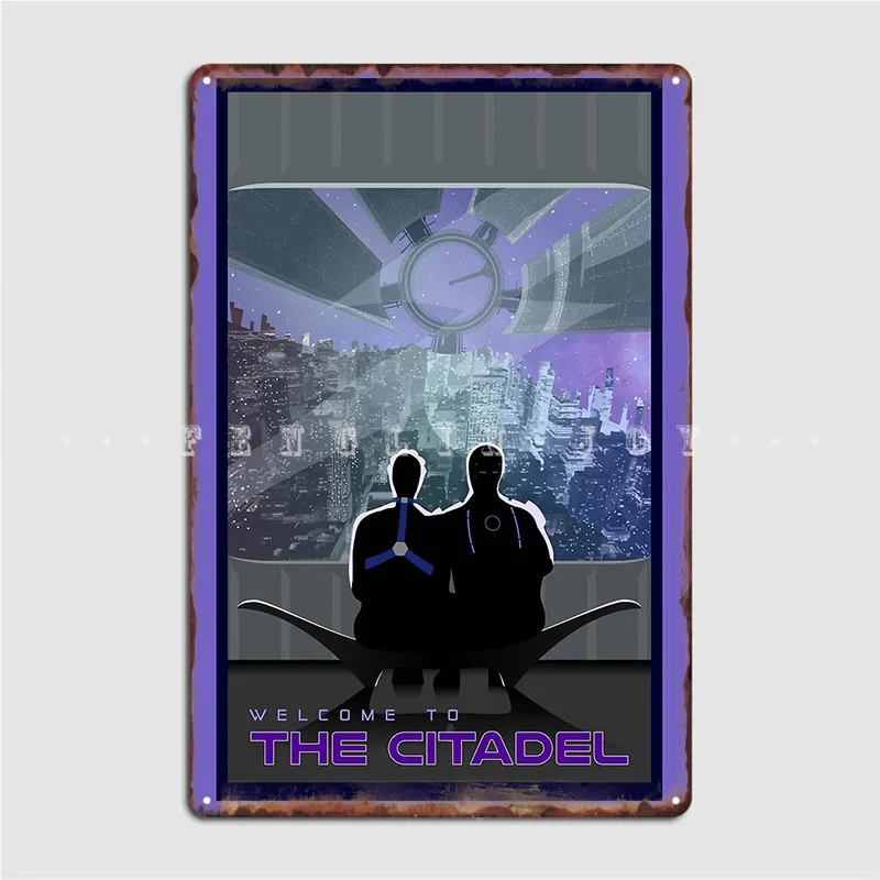 Mass Effect Citaise Travel Fan Art Metal Sign Club Home Cave Pub Design Placche Tin Sign Poster