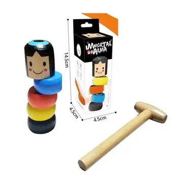 

Funny Immortal Daruma Unbreakable Wooden Man Magic Toy Magic Tricks Close Up Street Stage Magic Props Fun Toy Accessory