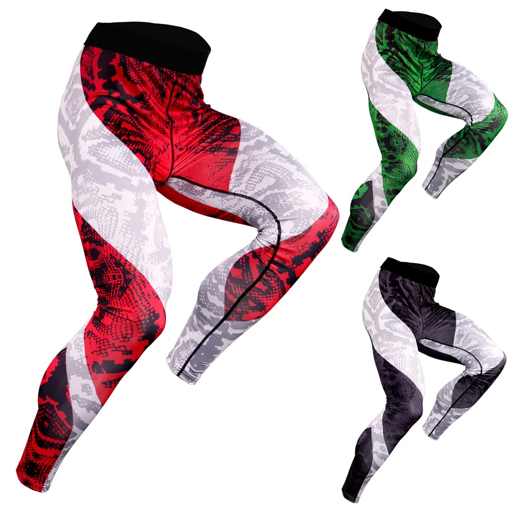 

Men Compression Pants Quick Drying Fashion 3d Snake Print Elastic Tight Pants Men Skinny Legging Gym Pants Jogging Pants Tight