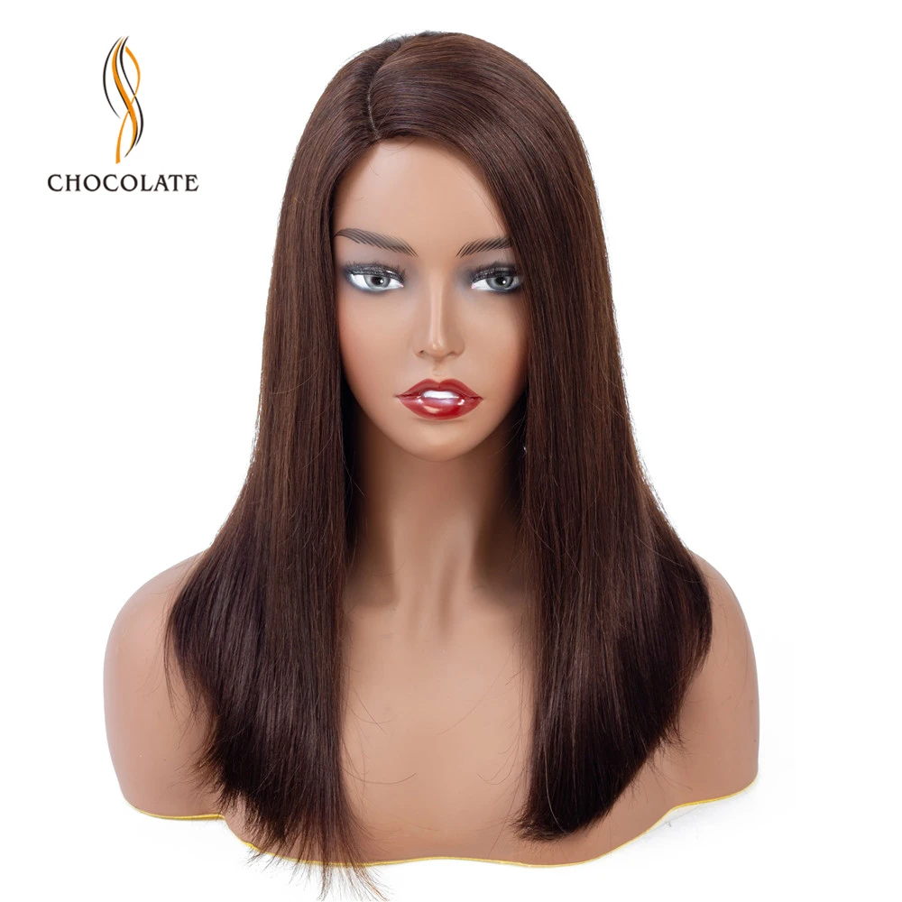 Шоколадные волосы ручной работы, парики из натуральных волос, прямые парики, не Реми, бразильский Боб, Короткие парики, черный женский парик