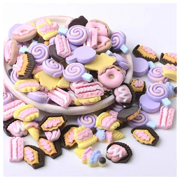

20Pcs Mixed Fake Lollipop Candy Flat back Resin Cabochon Flatbacks Accessories Fit Phone Case Decoration DIY Scrapbooking Craft