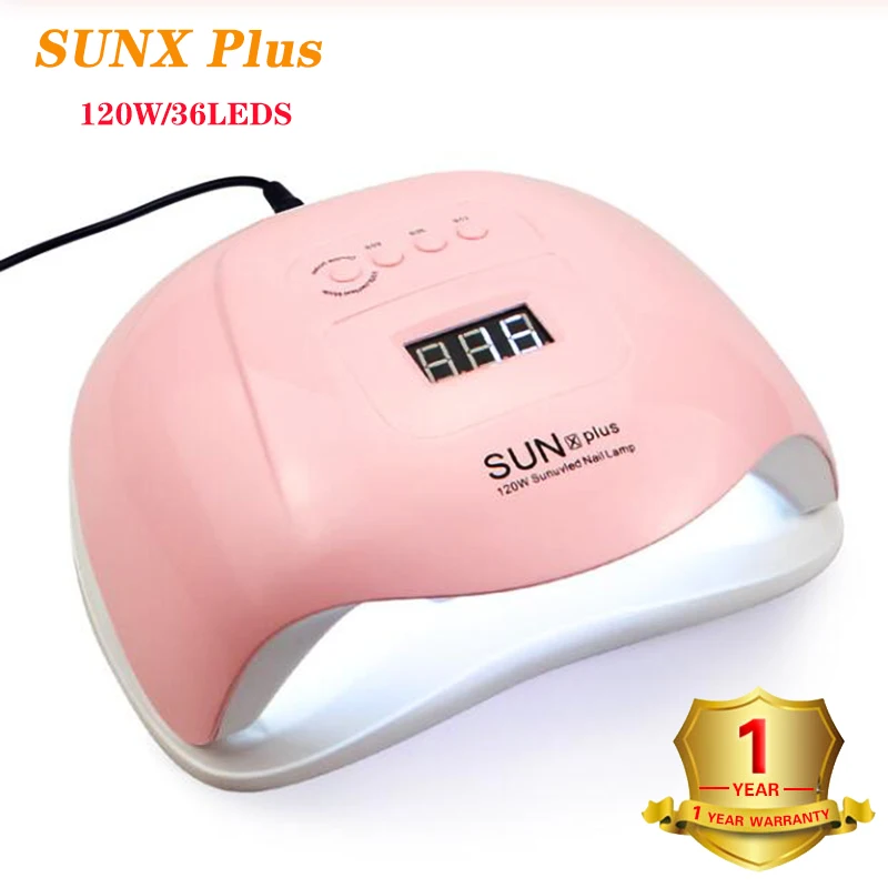 SUNX Plus 120 Вт Двойной УФ светодиодный светильник для ногтей Сушилка для ногтей гель полировка отверждения светильник с 10 s/30 s/60 s/99 s таймер ЖК-дисплей - Цвет: SUNX Plus-120W