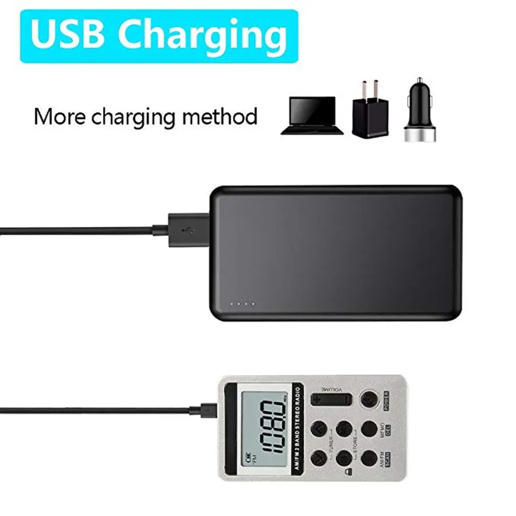 Портативное минирадио Портативный цифровой FM USB TF MP3 плеер перезаряжаемая колонка