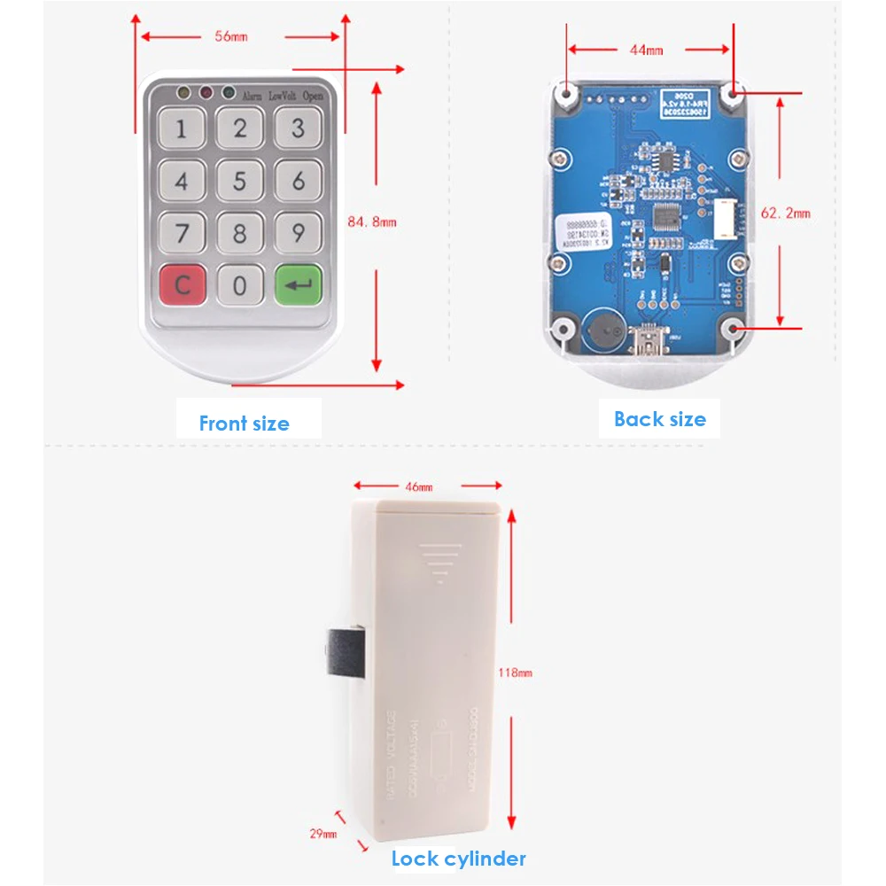 Locker Lock Password Electronic Cupboard Keypad Lock Electromagnetic Lock For Ca