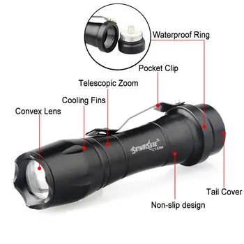 

2000LM LED Flashlight 3 Modes 14500 Tactical Torch Focus Small Lamp Mini Torch Waterproof pocket Flashlight Outdoor Lighting