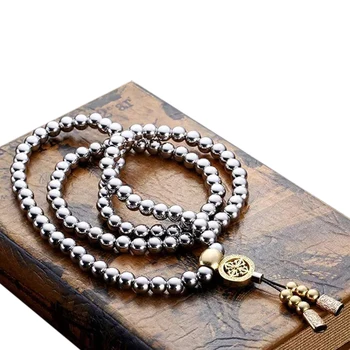 

Casual Gift Outdoor Accessories Prayer Bracelet Portable Stainless Steel Buddha Beads Necklace Fashion Self Defense Arts