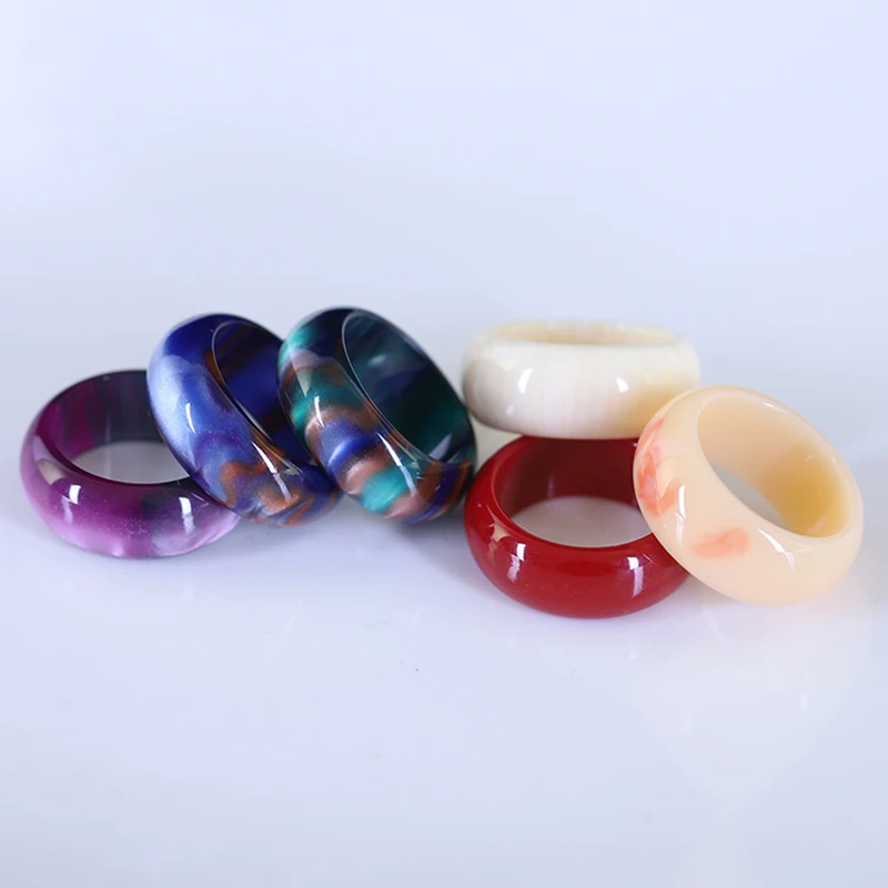 Jewelry Accessories Korea Fashion Vintage Acetate Colorful Acrylic Thick Round For Women Girls