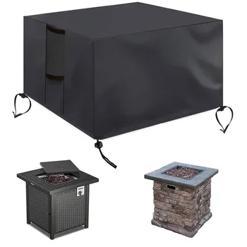 

Black Waterproof Cover Fire Pit Oxford Square BBQ Dustproof Rainproof Furniture Cloth Protector Dust Cover 76*76*63cm #F5