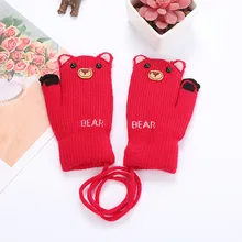 Детская зимняя стильная футболка с изображением персонажей видеоигр Утепленная одежда Для детей Для мальчиков и девочек, зимняя стильная футболка с изображением персонажей видеоигр с изображением персонажей мультфильмов; теплые вязаные перчатки# G2