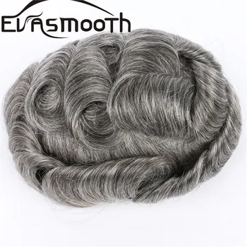 

Fast Shipping Handmade Men's Toupee PU Hair Replacement Systems Handmade Wig Natural Remy 6inch Indian Human Hair For Men