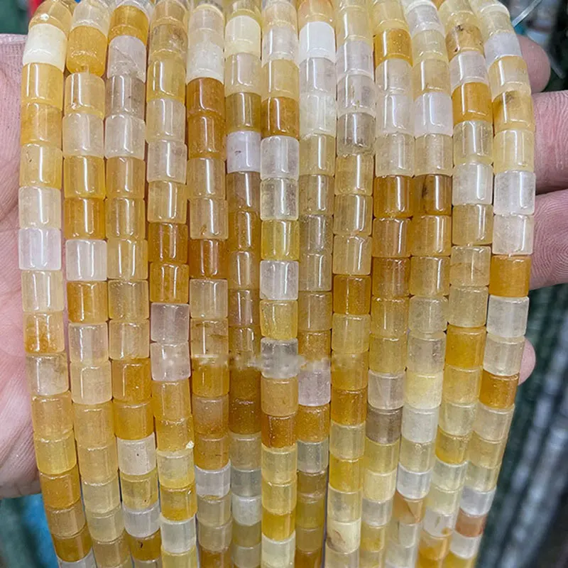 Natural Stone 6x6mm Tube Loose Spacer Beads For Jewelry Making DIY Accessorries Bead For Bracelet Rose Quartzs Tiger Eye Agates