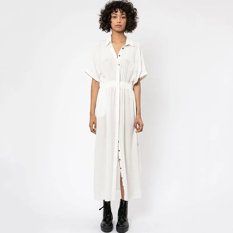 Женское шикарное пляжное платье макси новое Вискозное Платье-рубашка со