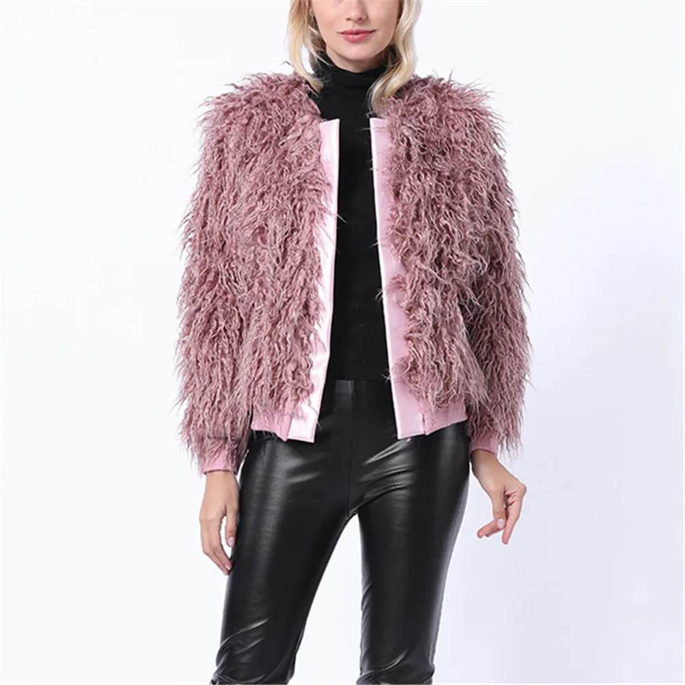 

Yesexy 2019 Autumn Winter Solid Color Imitated Fur Women Coat Teddy Fleece Women Winter Slim Jacket MQ109