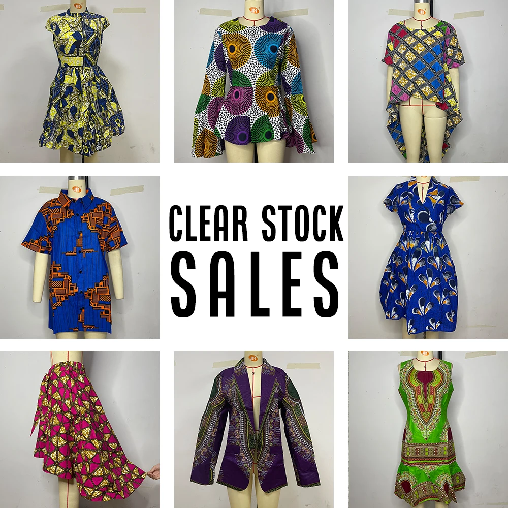 New African Women's Dress National Characteristics Batik Printed Polyester Half Skirt Short Dress Dress