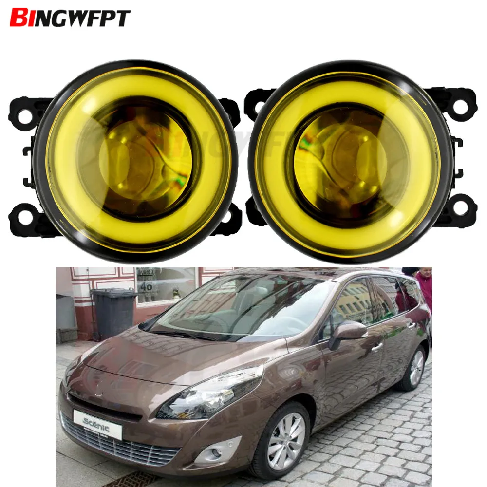 Светодиодные противотуманные фары с 2 звеньями ангела для Renault grand scenic 3 2011 Duster Sandero