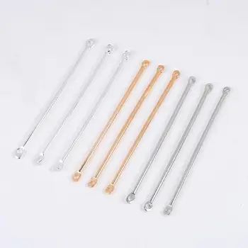 

50Pcs/Lot 15 20 25 35 40mm Double Cylinder Bar Earrings Connecting For Jewelry Making Earring Pins Findings DIY Accessories