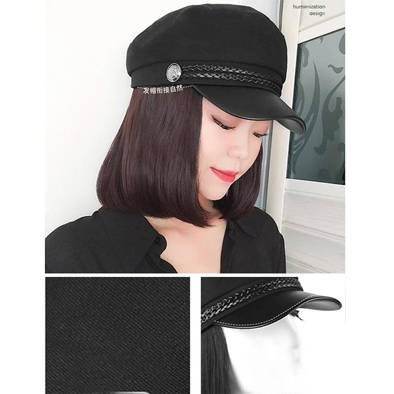 baseball hat with pixie cut