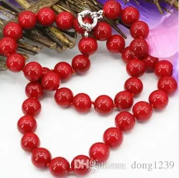 

Ry Choker Anime Gem Choker Artificial Red Coral Stone 10mm Round Beads Chain Necklace